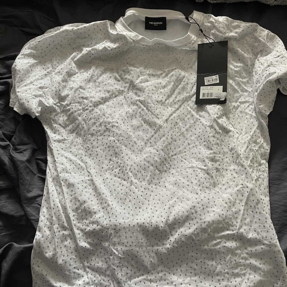 NWT The Kooples white rhinestone tshirt